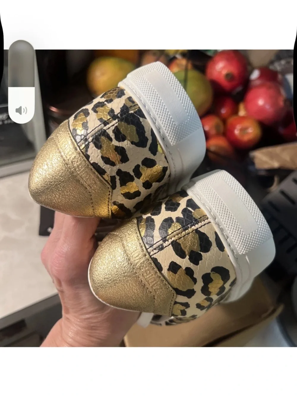 New Zadig & Voltaire White Sneakers with Gold Leopard Panels 7.5 /8 euro 38 - Picture 8 of 10